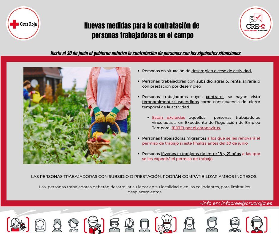 Personal para trabajar en el campo