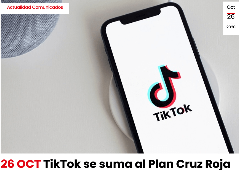 Tik tok apoya a Cruz Roja