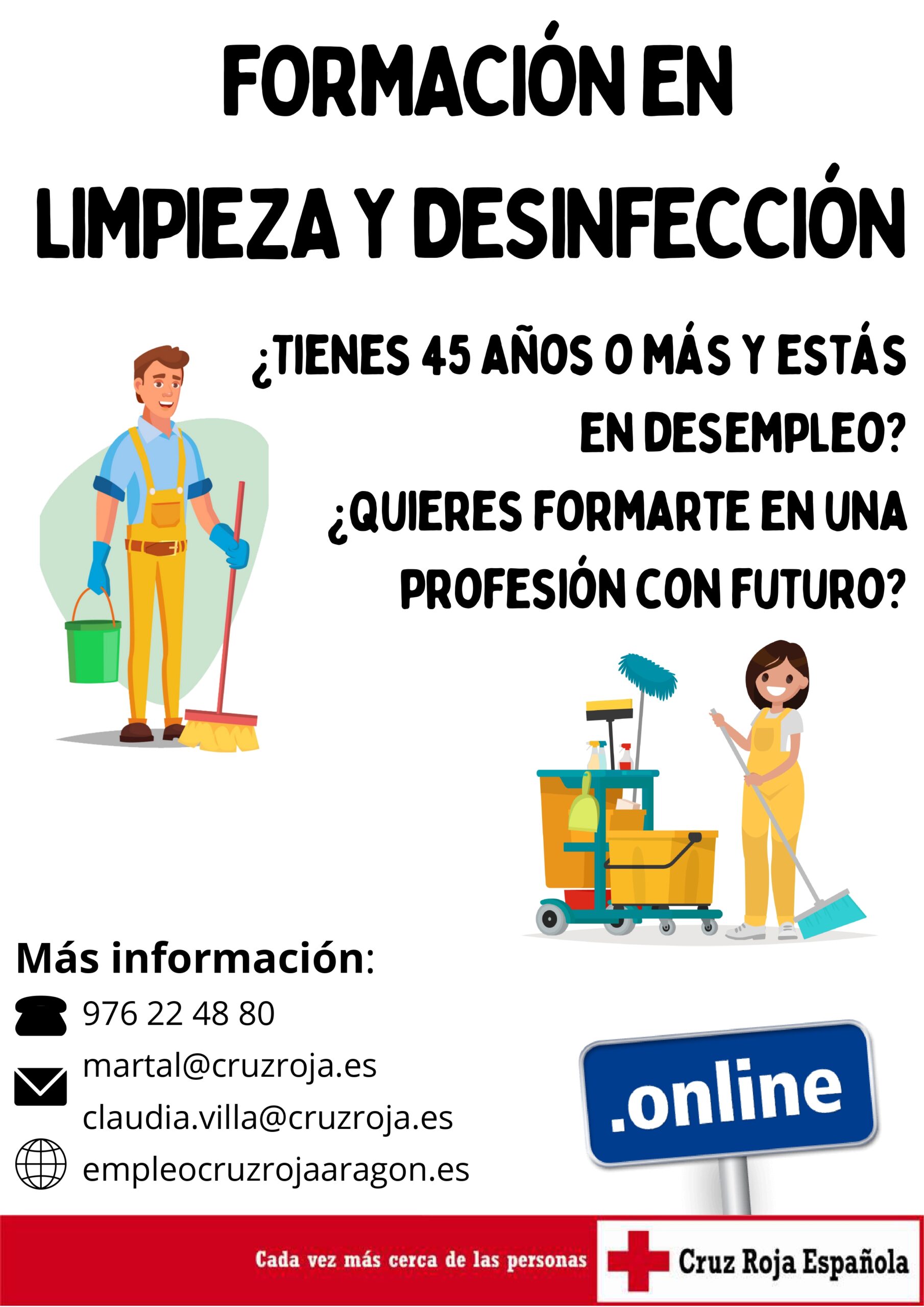 Curso de formación en limpieza online Empleo Cruz Roja Aragón Curso de formación en limpieza online Empleo Cruz Roja Aragón
